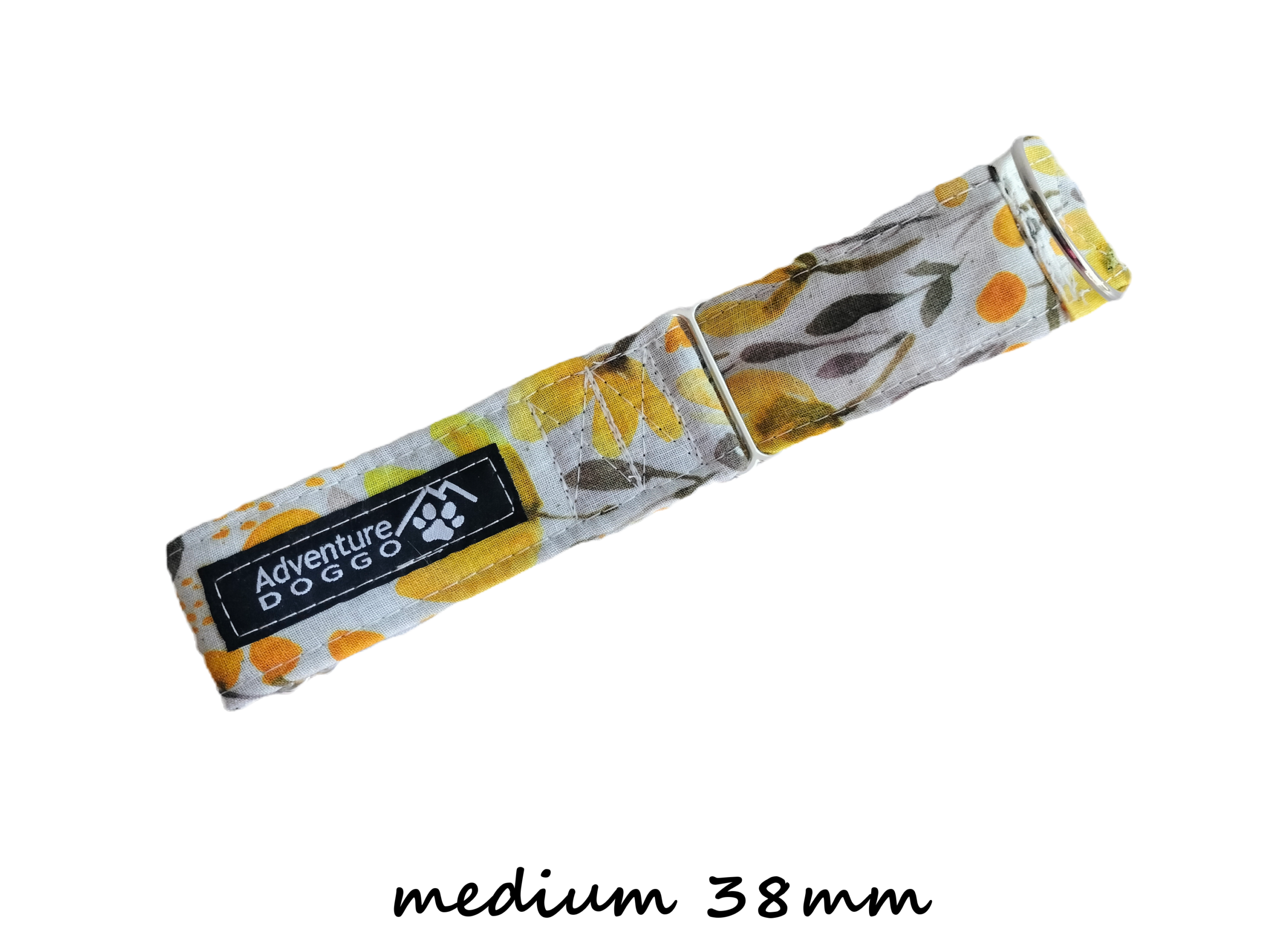 Lemon Zesty Martingale Collar, size medium, 38mm wide