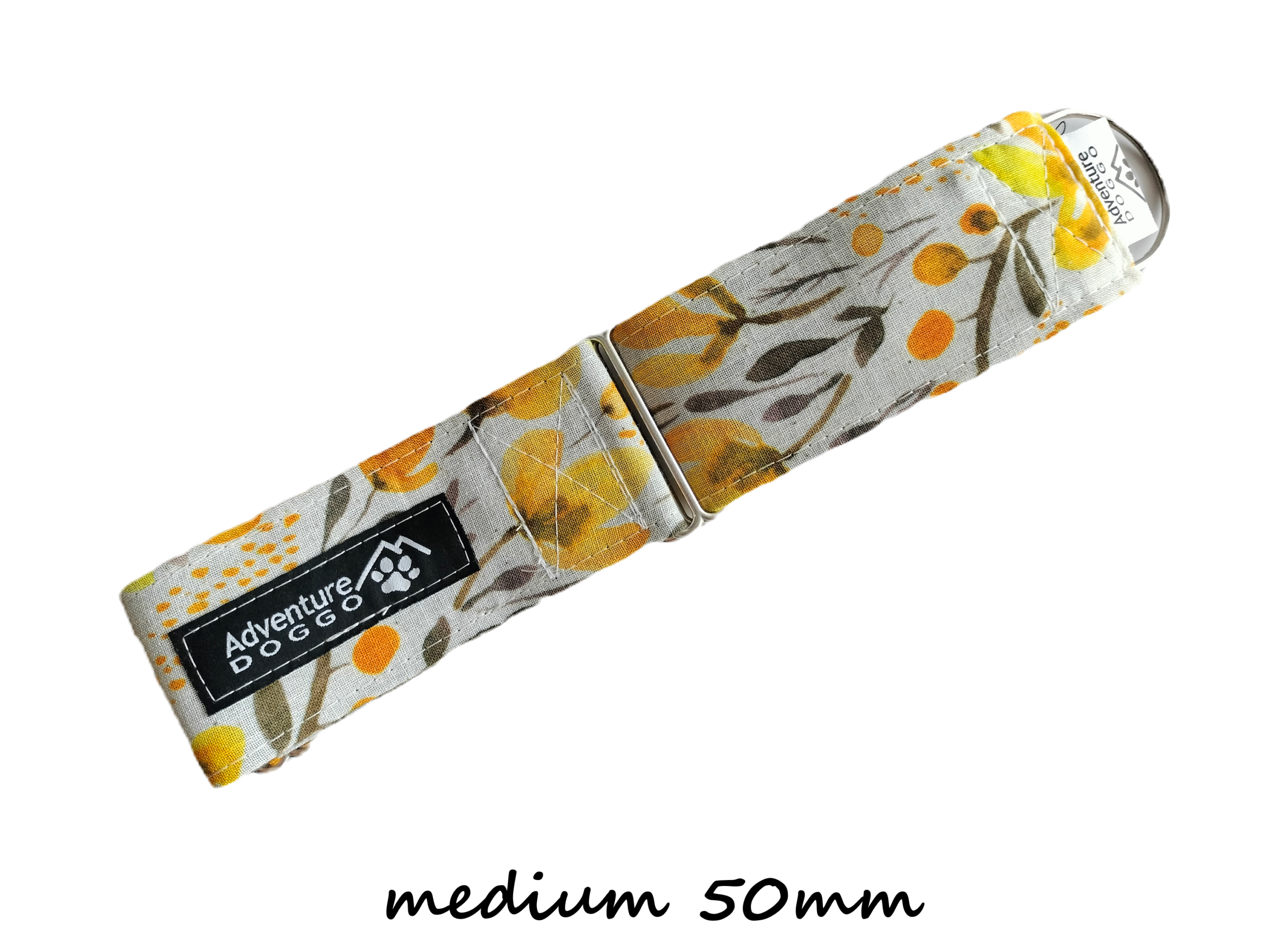 Lemon Zesty Martingale Collar, size medium, 50mm wide