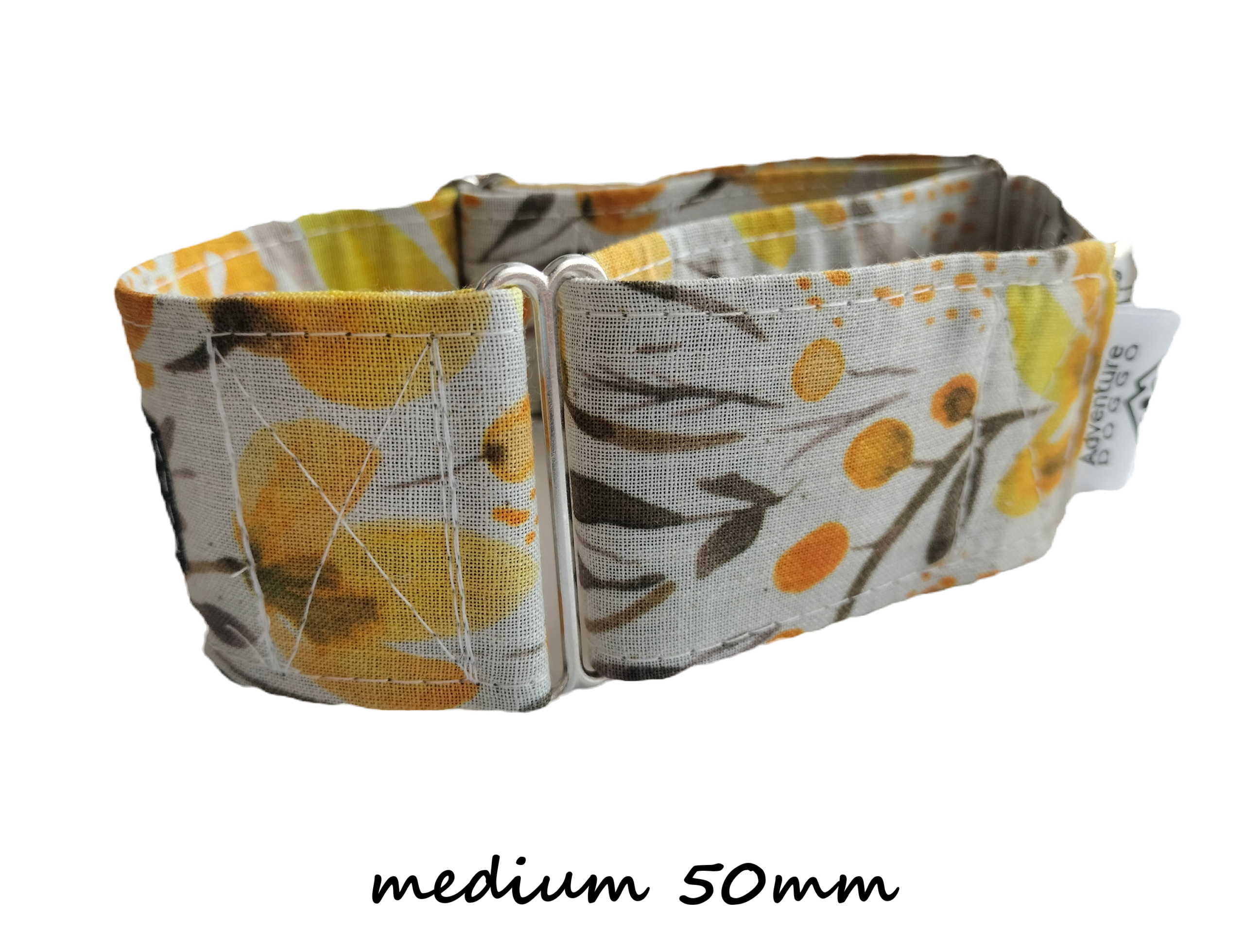 Lemon Zesty Martingale Collar, size medium, 50mm wide